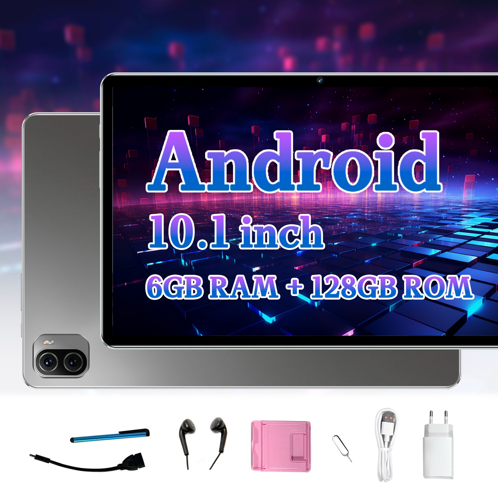 Pad5pro Grey 10.1-inch Android Tablet PC 6+128G 5000mah battery HD 1280*800 resolution With phone function GPS function Suitable for learning Games