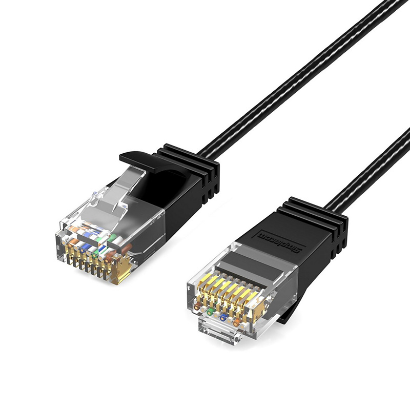 Simplecom Ultra Slim Flexible Cat 6A UTP Ethernet Cable 1m Black (CAE610)