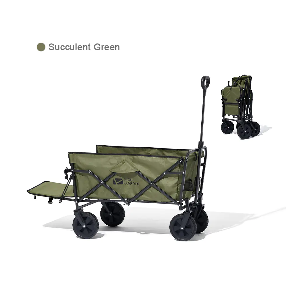 Mobi Garden Starry  Camping Wagon - All-Terrain Folding Utility Cart for Outdoor Adventures, Market Stalls & Picnics - GREEN