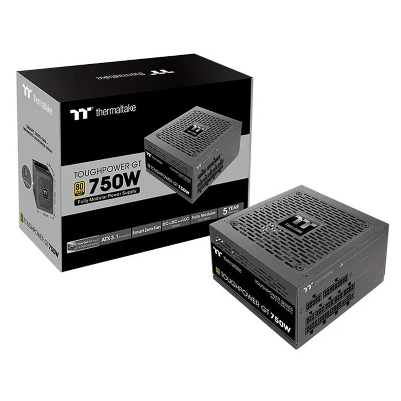 Thermaltake Toughpower GT 750W 80+ Gold PCIe Gen5.1 ATX 3.1 Fully Modular Power Supply - Black (PS-TPT-0750FNFAGA-3)