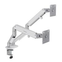 Humanmotion Dual Screen Aluminum Steel Monitor Arm for up to 17in-32in 2-9kg - Matte Silver (T6-2G)