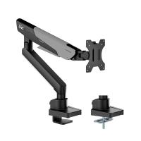 Humanmotion Single Screen Aluminum Monitor Arm for up to 17in-40in 2-12kg - Matte Black and Silver (TX02-1G)