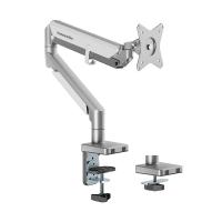 Humanmotion Single Screen Epic Gas Spring Aluminum Steel Monitor Arm for up to 17in-32in 2-9kg - Matte Silver (T2-1)