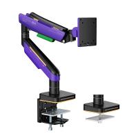 Humanmotion T18 Single Screen Heavy Duty Aluminum Steel Monitor Arm for up to 17in-49in 2-20kg - Matte Black and Dark Purple (T18-1X)