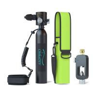 CHIKADIV C300Plus 0.5 Liter Mini Diving Cylinder-Black, up to 6-10 minutes, Portable Diving Cylinder with Hand Pump and Backpack