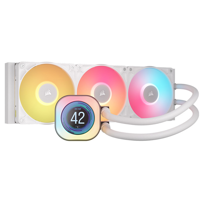 Corsair iCUE LINK TITAN 360 RX LCD 360mm RGB AIO Liquid CPU Cooler - White (CW-9061026-WW)