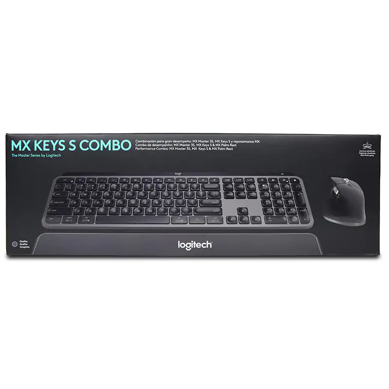 Logitech MX Keys S Bluetooth Combo Keyboard,Mouse,Palm Rest