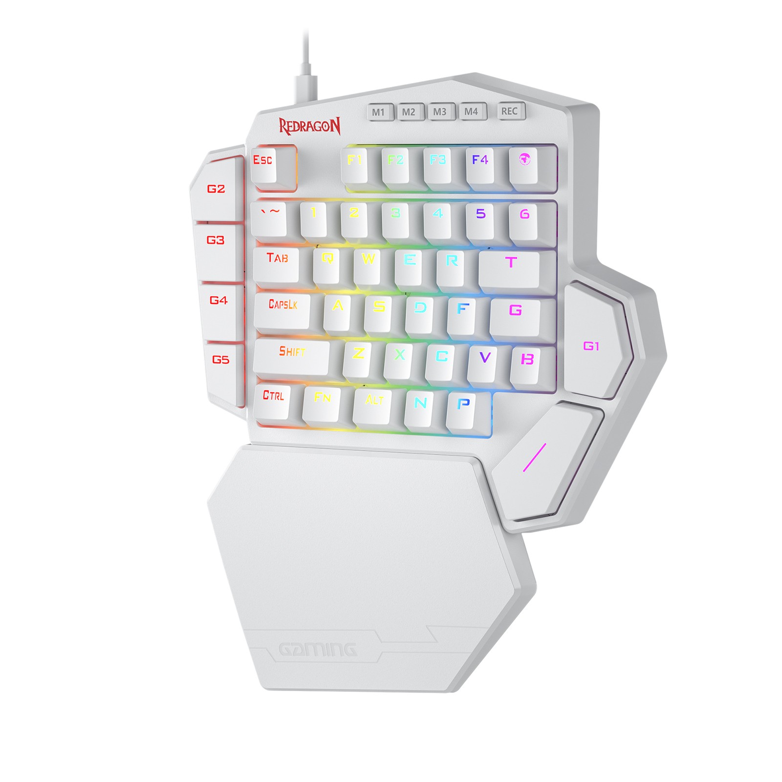 Redragon K585 DITI One-Handed RGB Mechanical Gaming  42 Keys Type-C Upgraded Hot-Swappable Keyboard Detachable Wrist Rest,Red Switch