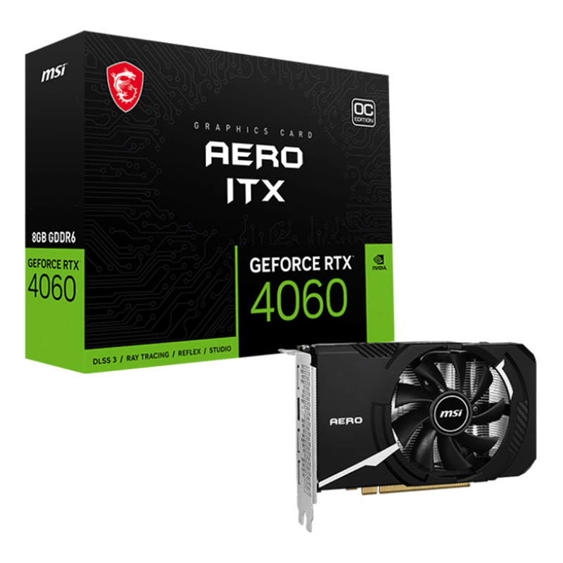 MSI GeForce RTX 4060 Aero ITX OC 8G Graphics Card (GeForce RTX 4060 AERO ITX 8G OC)