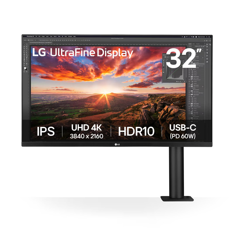 LG UltraFine 32in UHD 4K IPS 60Hz Ergo Monitor (32UN880K-B)