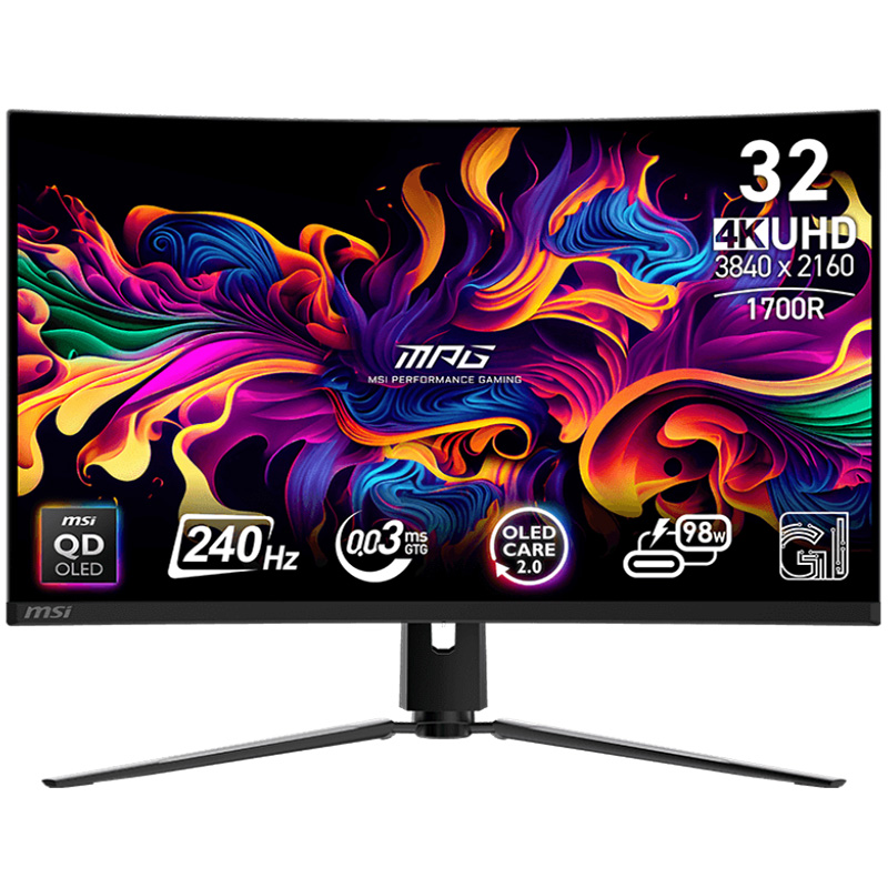 MSI MPG 32in UHD QD-OLED 240Hz Adaptive-Sync Curved Gaming Monitor (MPG 321CURX QD-OLED)