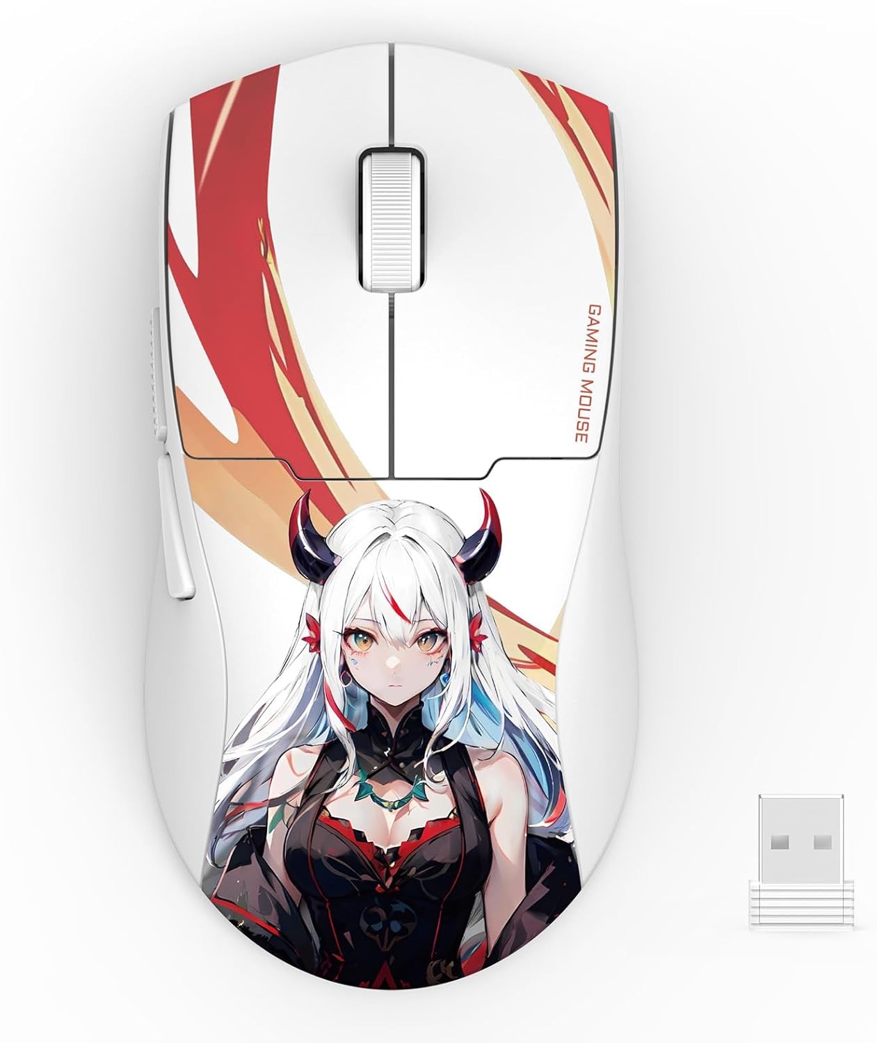 Redragon M918AK 3-Mode Wireless Gaming Mouse, 55G Lightweight 26K DPI Mouse Ergonomic Natural Grip Build, Full Programmable Buttons, White