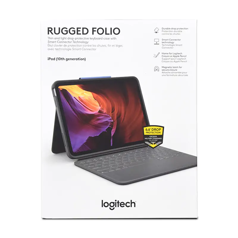 Logitech Rugged Folio Protective Keyboard Case for iPad 10th Gen