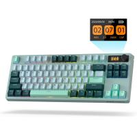 LTC Nimbleback NB841 PRO 75% Wireless 2.4G/ BT/USB-C Wired RGB 84 Keys Gaming Mechanical 3-Layer Dampener, Hot Swap PCB Keyboard Lake Blue Switches, G