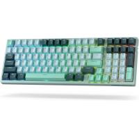 LTC Nimbleback NB981 95% Wireless Mechanical 2.4G/ BT/USB-C Wired RGB 98 Keys Gaming 3-Layer Dampener, Hot Swap Keyboard,Lake Blue Switches,Green