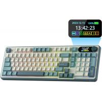 RK ROYAL KLUDGE Mechanical Keyboard S98, RGB, 2.4Ghz/BT/Wired, Spring Rain Switches, Off-white, Mixed Color