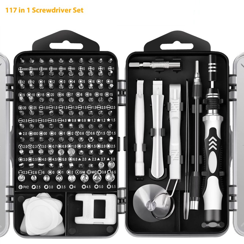 117 in 1 Professional Precision Screwdriver Bit Set for Phone, Computer & PC Repair - Electronics Maintenance Tool Kit for iPhone, Samsung, Laptop