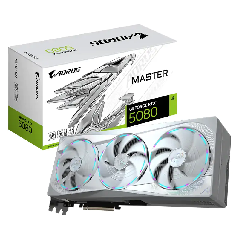Gigabyte Aorus GeForce RTX 5080 Master Ice 16G Graphics Card (GV-N5080AORUSM ICE-16GD)