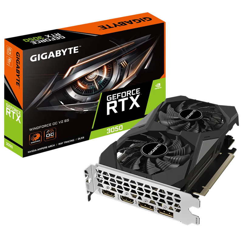 Gigabyte GeForce RTX 3050 WindForce OC V2 6G Graphics Card (GV-N3050WF2OCV2-6GD)