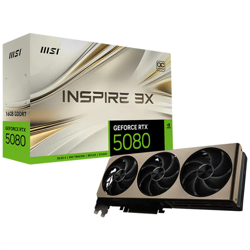 MSI GeForce RTX 5080 16G Inspire 3X OC Graphics Card (GeForce RTX