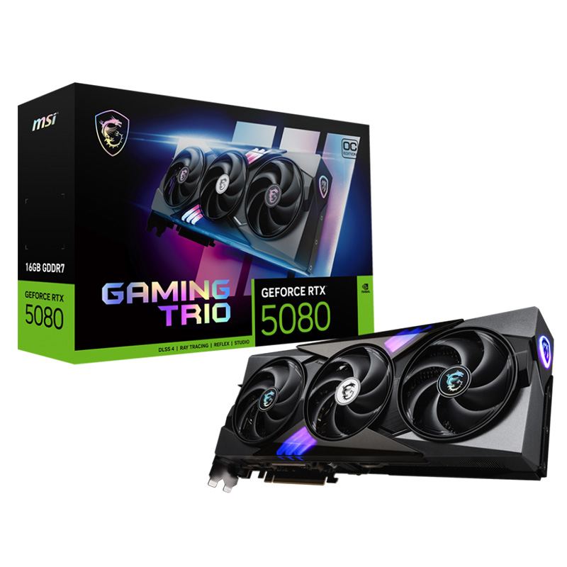 MSI GeForce RTX 5080 Gaming Trio 16G OC Graphics Card (GeForce RTX 5080 16G GAMING TRIO OC)