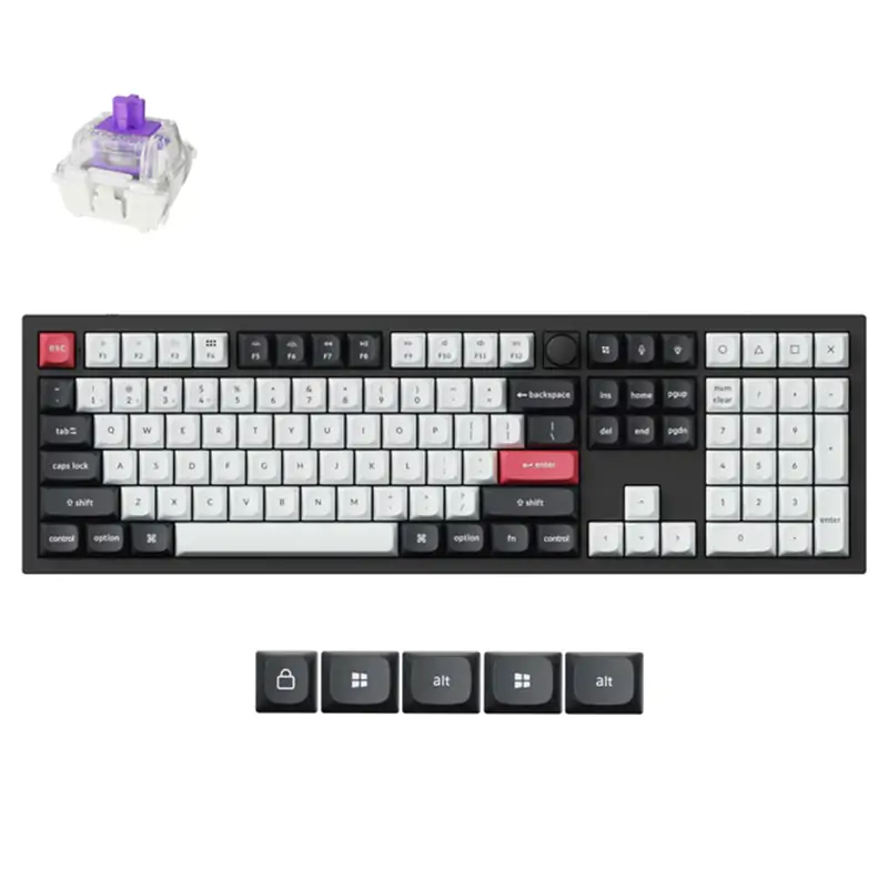 Keychron Q6 HE QMK Wireless Magnetic Custom Keyboard with Knob / Carbon Black / Gateron Double-Rail Nebula Switch (KBKCQ6HM1)
