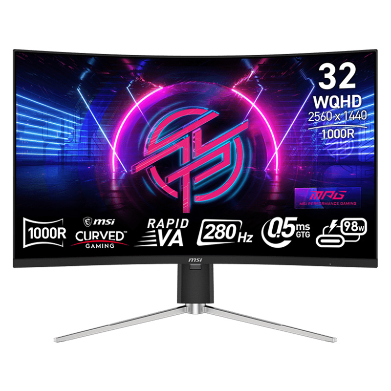 MSI 32in WQHD 1000R Rapid VA 280Hz Adaptive-Sync Curved Gaming Monitor (MPG 325CQRXF)