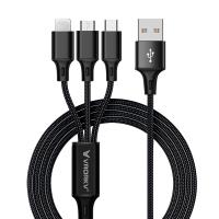 Mobile-Phone-Accessories-VRORKV-3-in-1-Multi-Charging-Cable-USB-To-Type-C-Lightning-Micro-Black-2
