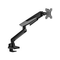 Humanmotion Single Screen Aluminum Monitor Arm for up to 17in-40in 2-12kg - Matte Black and Silver (TX02-1G)