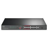 TP-Link 16-Port 10/100 Mbps + 2-Port Gigabit Rackmount Switch with 16-Port PoE+ (TL-SL1218P)