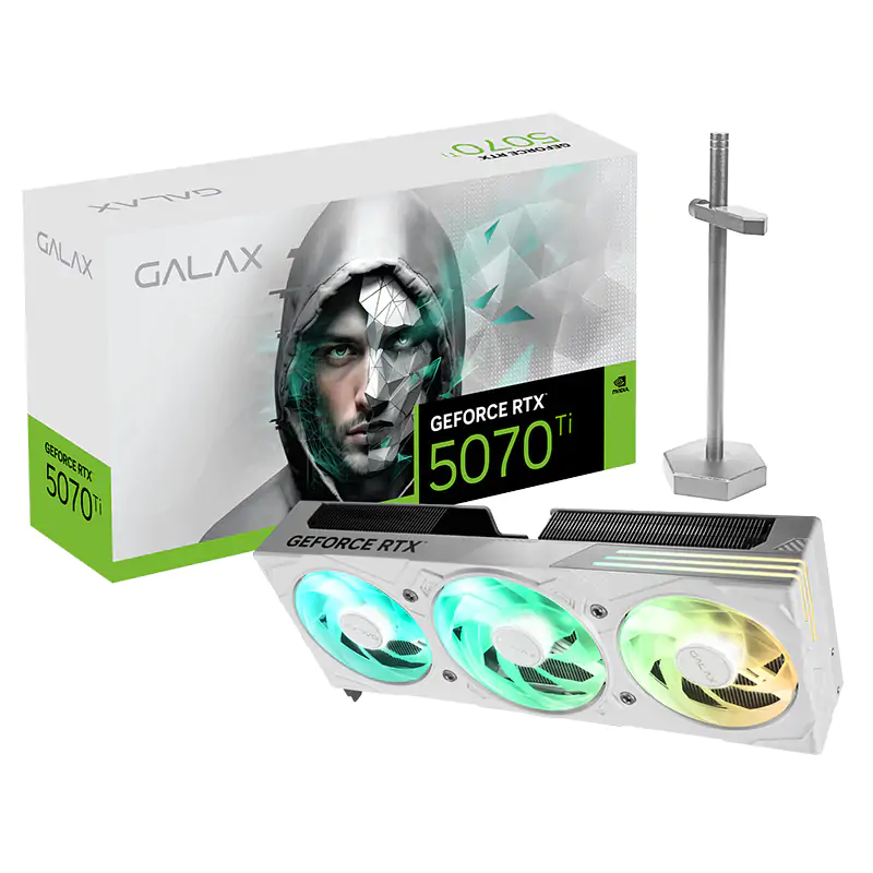 Galax GeForce RTX 5070 Ti Ex Gamer 1-Click OC 16G Graphics Card - White (57IZN6MDBVGW)
