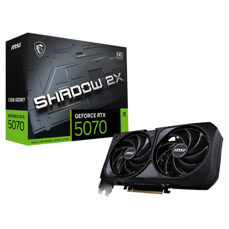 MSI GeForce RTX 5070 12G Shadow 2X OC Graphics Card (GeForce RTX 5070 12G SHADOW 2X OC) MSI GeForce RTX 5070 12G Shadow 2X OC Graphics Card (GeForce RTX 5070 12G SHADOW 2X OC)
