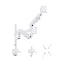 Infinity Ergonomic and Style Heavy-Duty Gas Spring Dual Monitor Arm Support 24in-57in up to 27kg - White (INF753-C024P)