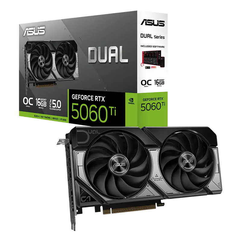 Asus Dual GeForce RTX 5060 Ti O16G Graphics Card (DUAL-RTX5060TI