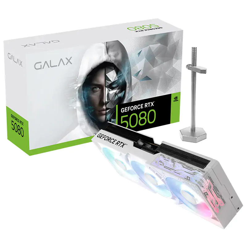 Galax GeForce RTX 5080 1-Click OC 16G Graphics Card - White (58NZN6MDBCWH)