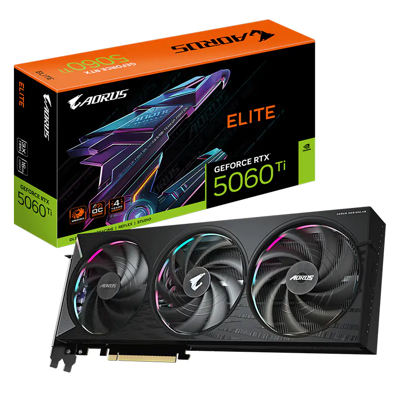 Gigabyte Aorus GeForce RTX 5060 Ti Elite 16G Graphics Card (GV-N506TAORUS E-16GD)