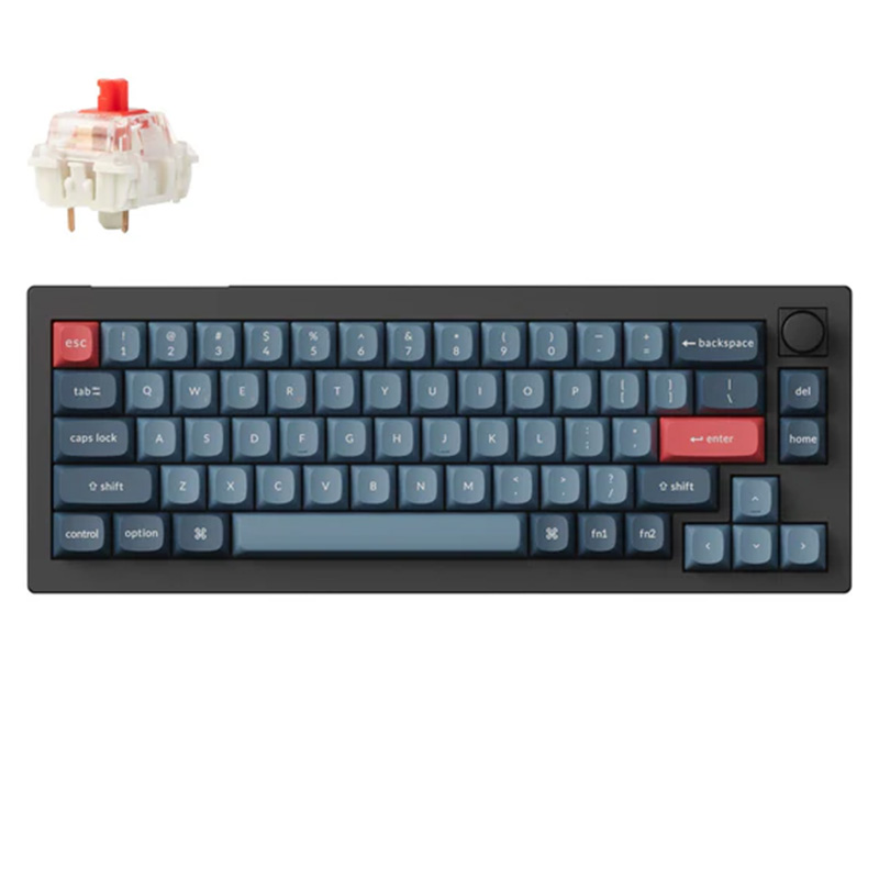 Keychron V2 Max QMK 65% Custom Hot-Swap Wireless Mechanical Keyboard Knob Version - Red Switch (KBKCV2MD1)