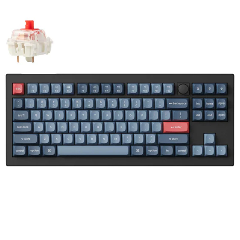 Keychron V3 Max QMK 80% Custom Hot-Swap Wireless Mechanical Keyboard Knob Version - Red Switch (KBKCV3MD1)