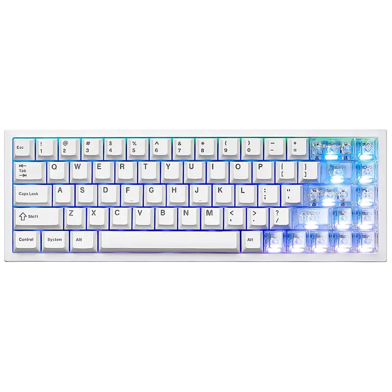 YUNZII AL65 QMK/VIA Tri-Mode Hot-Swap Hollow Pattern Aluminium Mechanical Keyboard Milk V2 Switch - Silver (KBYZAL65SLMK)