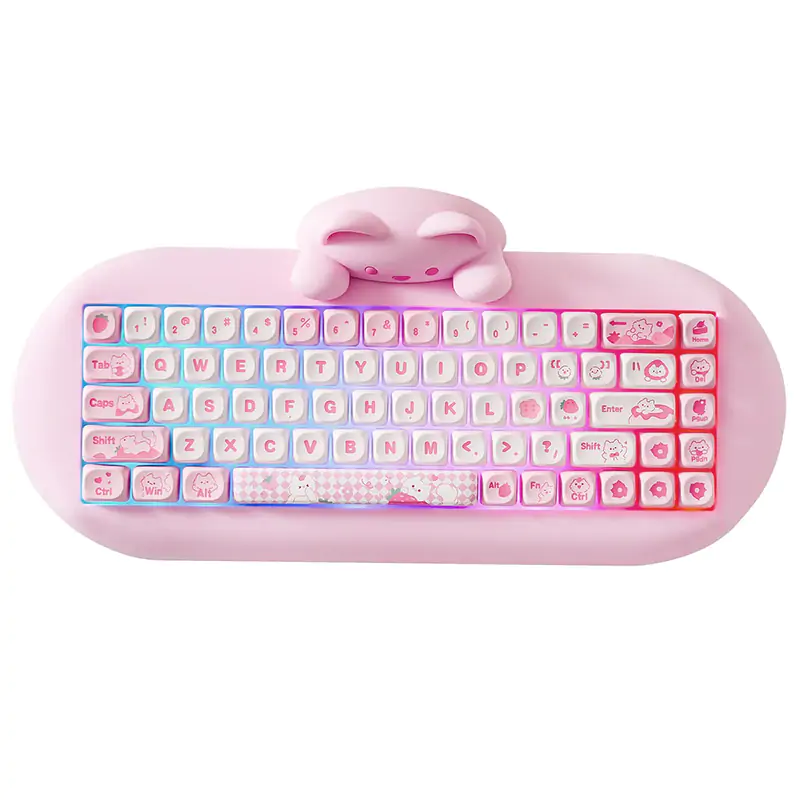 YUNZII C68 Meow Tri-Mode Hot-Swap Hi-Fi Wireless Mechanical Keyboard Milk Switch - Pink (KBYZC68PKMK)