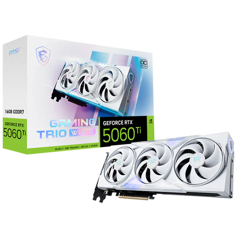 MSI GeForce RTX 5060 Ti 16G Gaming Trio OC White Graphics Card (GeForce RTX 5060 Ti 16G GAMING TRIO OC WHITE)