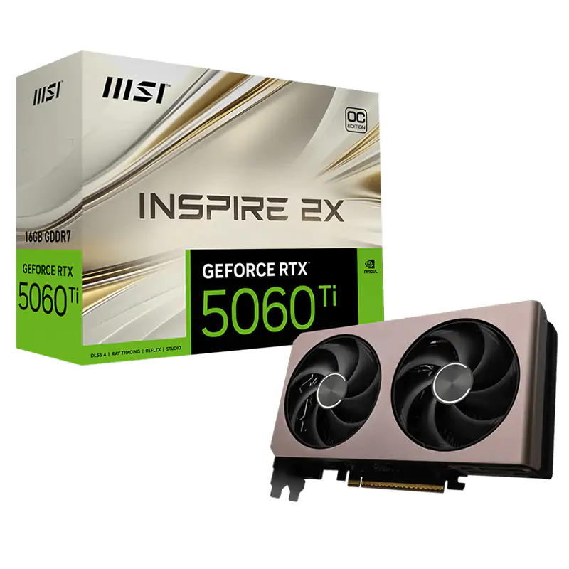 MSI GeForce RTX 5060 Ti 16G Inspire 2X OC Graphics Card (GeForce RTX 5060 Ti 16G INSPIRE 2X OC)