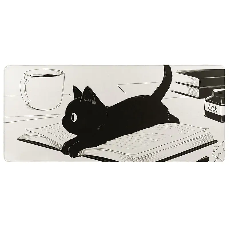 YUNZII Keynovo Desk Mat 900x400x3mm Cat Mousepad - Book Cat (MPYZBOOK)