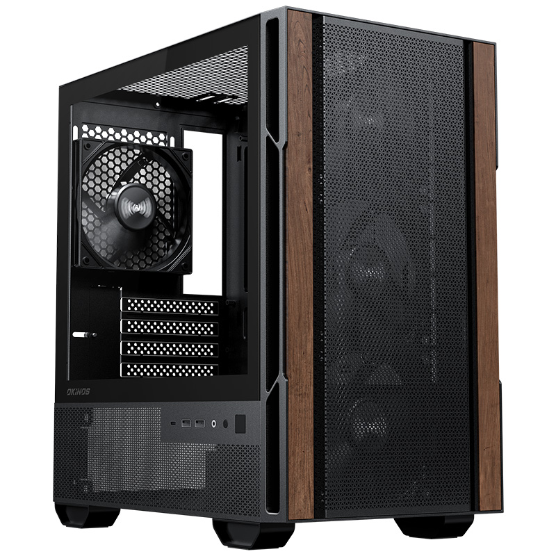 Okinos Cypress 3 Genuine Walnut Wood Mid Tower Micro ATX Case (CAO-CP3WOOD)