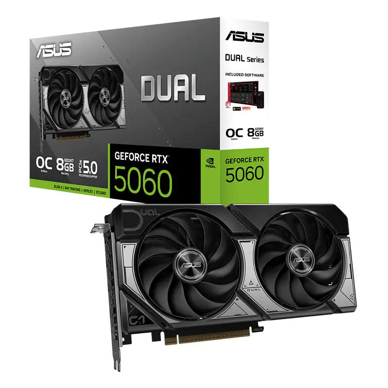 新品未開封 ASUS DUAL GeForce RTX 5060 OC 8GB Asus Dual GeForce RTX 5060 8GB OC Graphics Card (DUAL-RTX5060-O8G