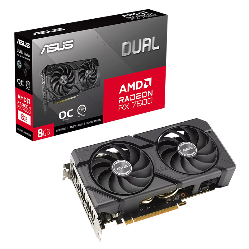 Asus Dual Radeon RX 7600 EVO OC 8G Graphics Card (DUAL