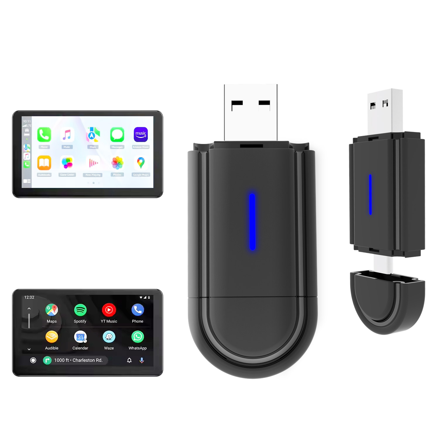 Wireless CarPlay Adapter, Converts Your CarPlay Original Wired CarPlay into a Wireless System, More Compact and Easy to Store