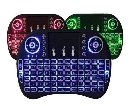 Wireless Mini Keyboard Remote Control Touchpad Mouse Combo Controller with RGB Backlit for Smart TV Android TV Box PC IPTTV 2.4GHz