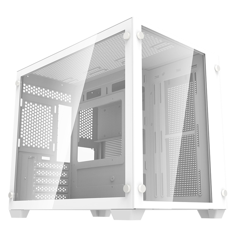 DarkFlash C285 Tempered Glass Mirco-ATX Case - White (C285M-White)