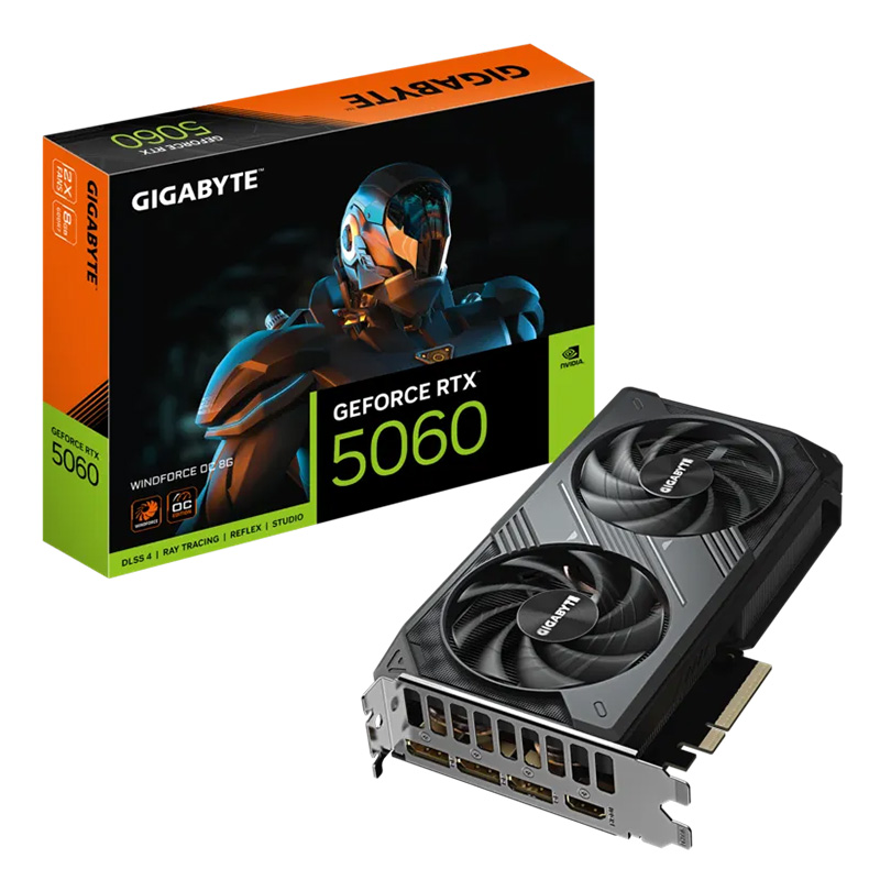 Gigabyte GeForce RTX 5060 WindForce OC 8G Graphics Card (GV-N5060WF2OC-8GD)